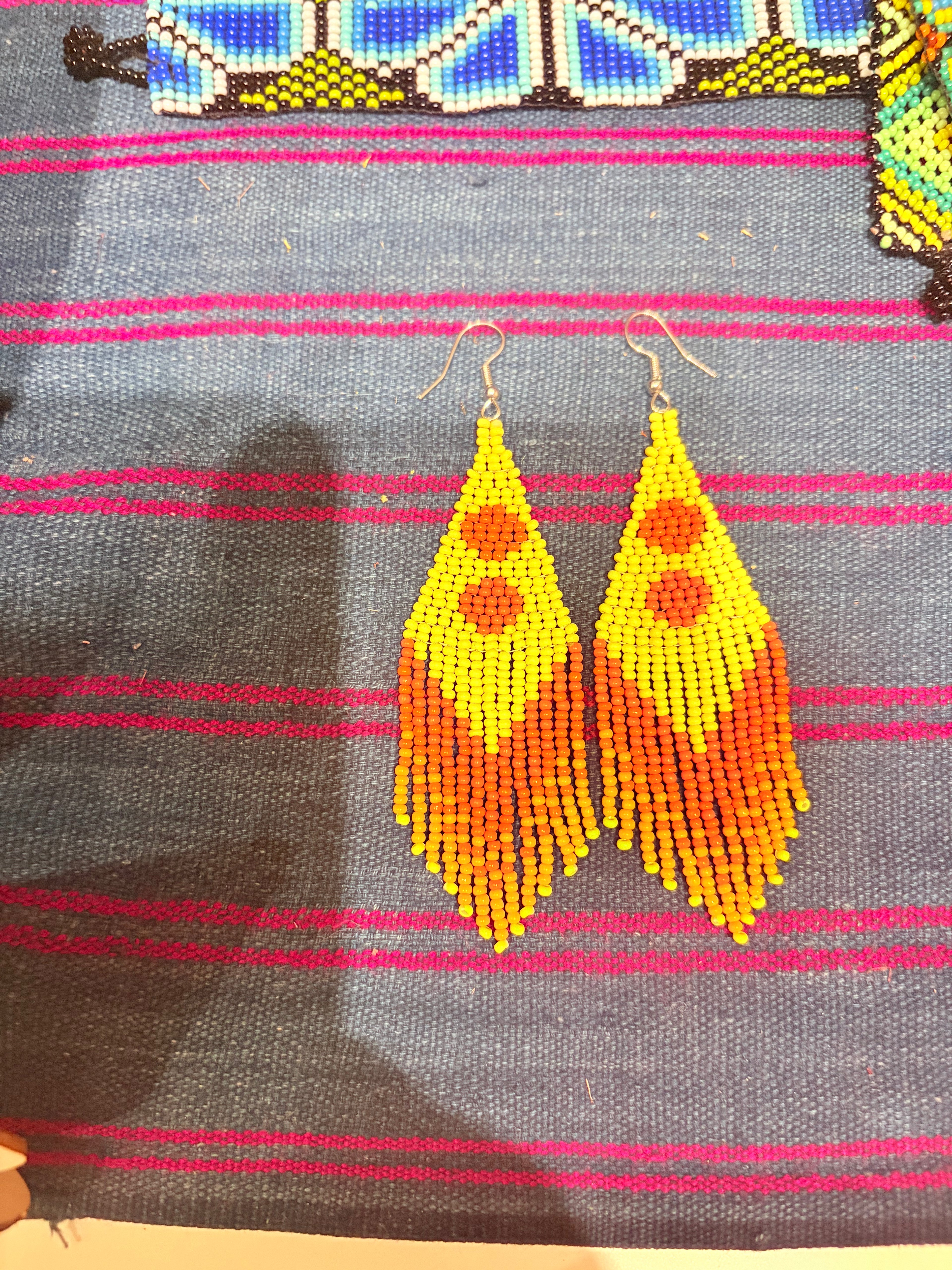 Sun Woven Fringe Earrings